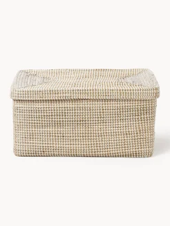 Cestas de almacenamiento de junco marino con tapa Aleya, 2 uds.