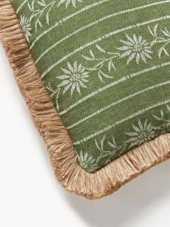 Cojín artesanal con flecos Mako