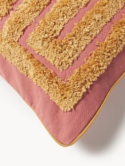 Cojín artesanal con mechones decorativos Cleo