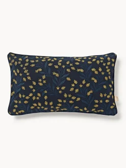 Cojín artesanal de dos caras con motivo floral y rayas Audrey