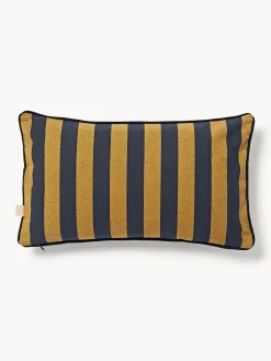 Cojín artesanal de dos caras con motivo floral y rayas Audrey