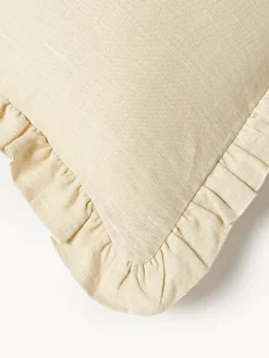 Cojín artesanal de lino con ribete Audrey