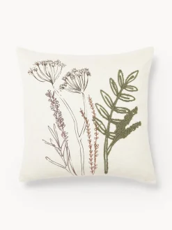 Cojín de algodón con motivo floral Bea
