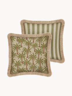 Cojín de exterior reversible artesanal Laura & Jackie