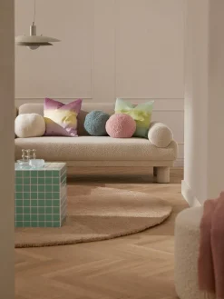 Cojín decorativo redondo de pelo sintético Ginny