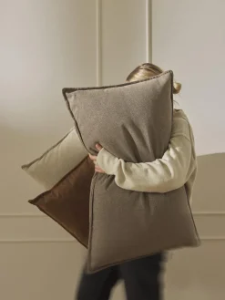 Cojín grande de cuero reciclado sofá Lennon, 50 x 80 cm