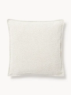 Cojín grande en tejido bouclé Lennon, 70 x 70 cm
