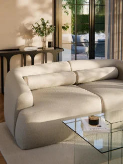 Cojín rulo de sofá en tejido bouclé Sofia