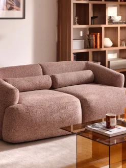 Cojín rulo de sofá en tejido bouclé Sofia