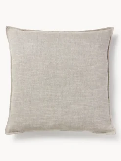 Cojín sofá grande de mezcla de lino Lennon, 70 x 70 cm