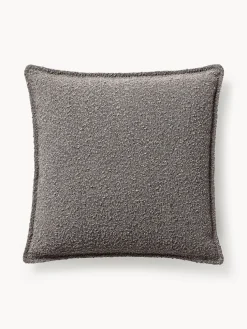 Cojín sofá grande en tejido bouclé Lennon, 60 x 60 cm