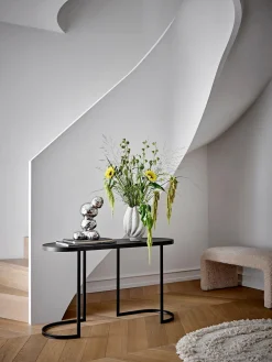 Consola de metal con tablero de madera Carter