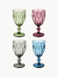 Copas de vino con patrón texturizado Colorado, 4 uds.