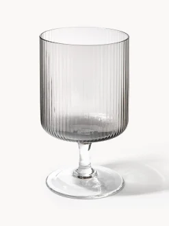 Copas de vino sopladas con relieves Ripple, 2 uds.