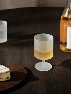 Copas de vino sopladas con relieves Ripple, 2 uds.