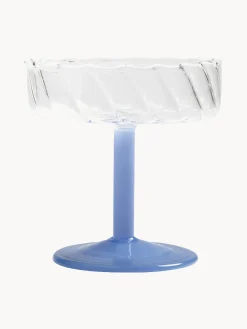 Copas pompadour de champán artesanales de vidrio de borosilicato Twirl, 2 uds.