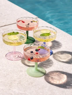 Copas pompadour de champán artesanales de vidrio de borosilicato Twirl, 2 uds.