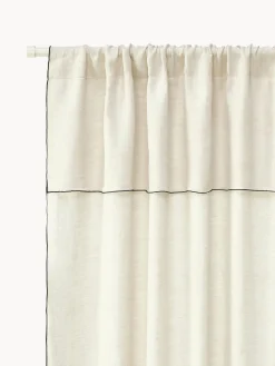 Cortinas de lino semitransparentes con dobladillo Eleonara, 2 uds.