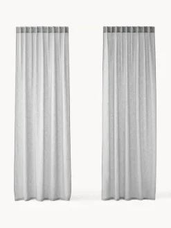 Cortinas semitransparente con cinta de lazo Gardine Ibiza, 2 uds.