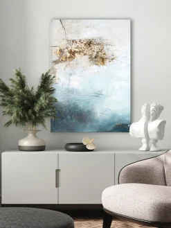 Cuadro en lienzo pintado a mano Freja Blanche