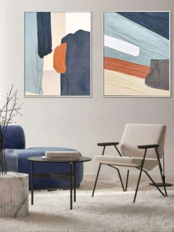 Cuadro en lienzo pintado a mano con marco Fabrics