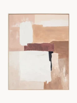 Cuadro en lienzo pintado a mano Desert Echo, marco de madera