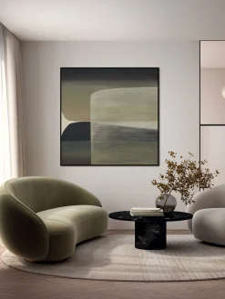 Cuadro en lienzo pintado a mano Kubrick, marco de madera