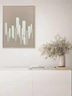 Cuadro en lienzo pintado a mano Upside, marco de madera