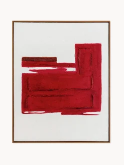 Cuadro en lienzo pintado a mano Racing Red, marco de madera