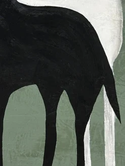 Cuadro en lienzo pintado a mano Contrast, marco de madera