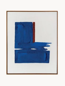 Cuadro en lienzo pintado a mano Snorkel Blue, marco de madera