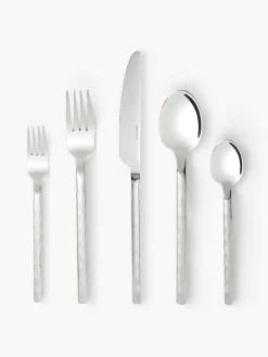 Cubertería pulida martillada Miles, 4 comensales (20 pzas.)