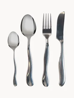 Cubertería satinada martillada Waverly, 4 comensales (16 pzas.)