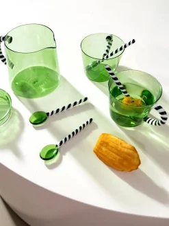 Cuchara de vidrio artesanal de vidrio borosilicato Duet, 4 uds.