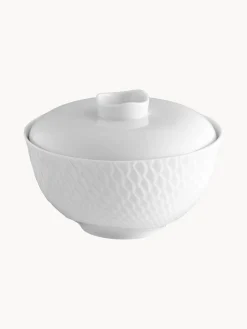 Cuenco con tapa artesanal con relieves Wellenspiel