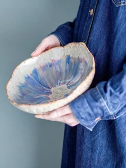 Cuenco de servir artesanal con esmalte Amalia