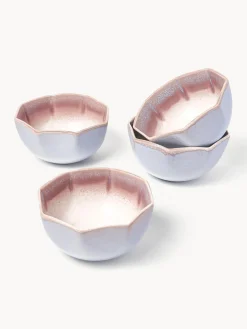 Cuencos artesanales con esmalte reactivo Vinci, 4 uds.