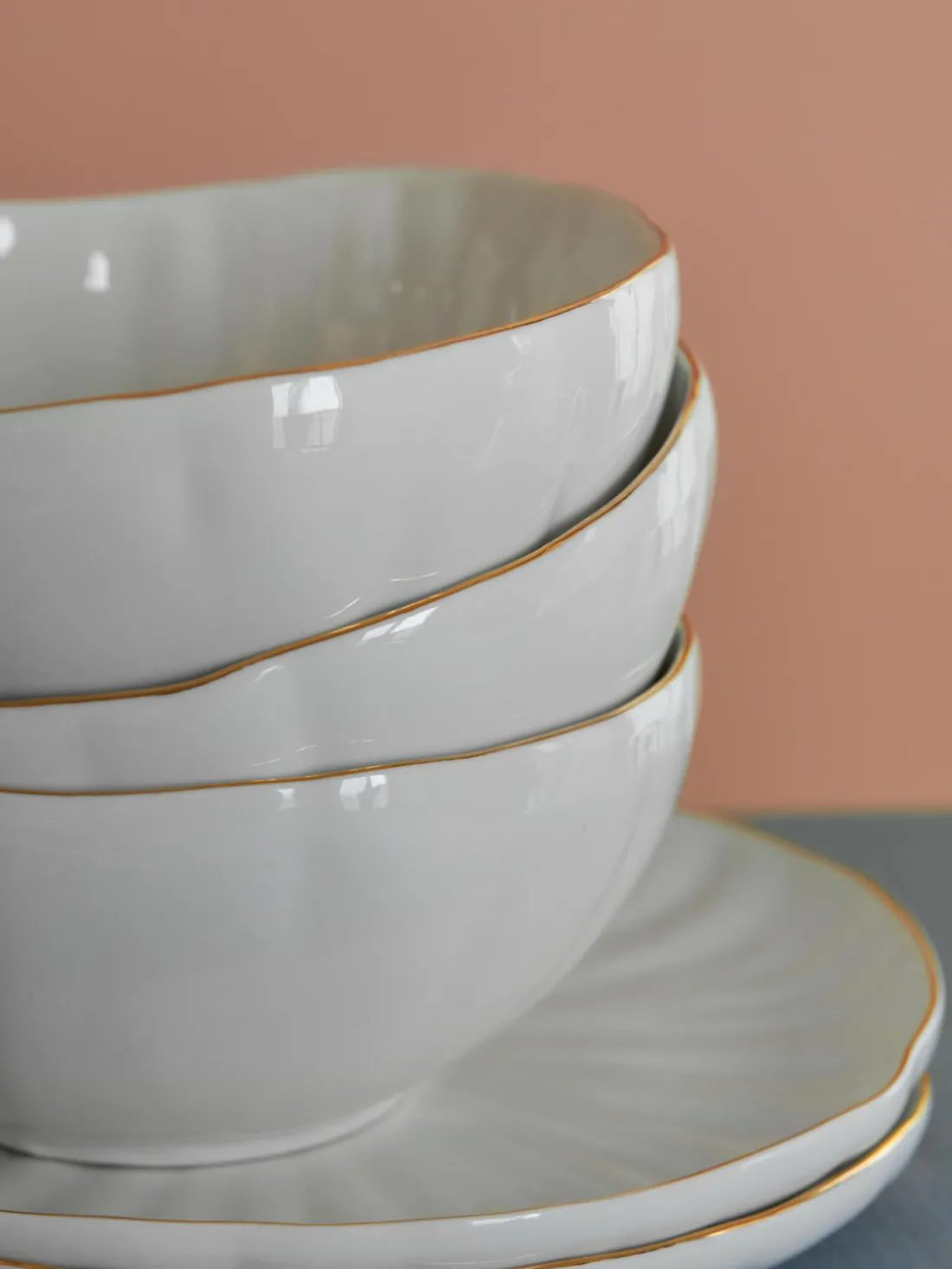 Cuencos de porcelana con relieves Sali, 2 uds.