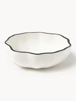 Cuencos de porcelana con volantes Bia, 4 uds.