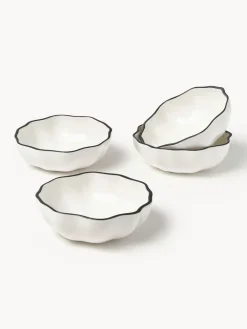 Cuencos de porcelana con volantes Bia, 4 uds.