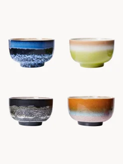 Cuencos pintados a mano de gres 70's, 4 uds.