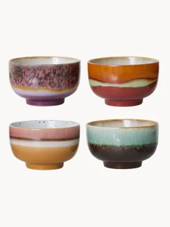 Cuencos pintados a mano de gres 70's, 4 uds.