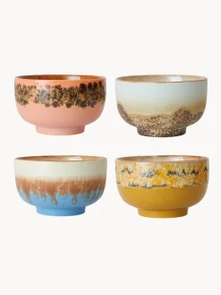 Cuencos pintados a mano de gres 70's, 4 uds.