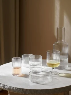 Cuencos soplados con relieves Ripple, 4 uds.