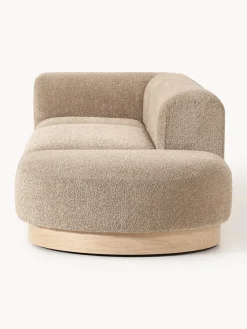 Diván modular de borreguillo bouclé con reposapiés Natalie