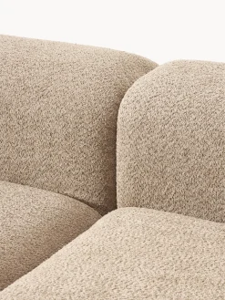 Diván modular de borreguillo bouclé con reposapiés Natalie