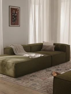 Diván modular en tejido bouclé Lennon