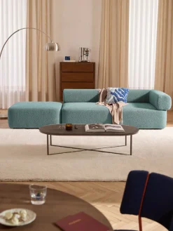 Diván modular en tejido bouclé Anton