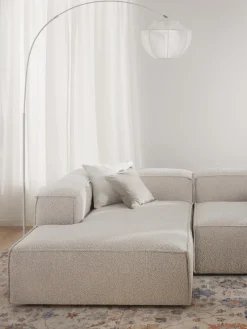 Diván rinconero modular en tejido bouclé Lennon