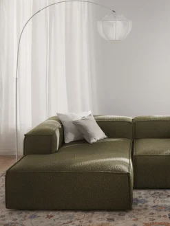 Diván rinconero modular en tejido bouclé Lennon